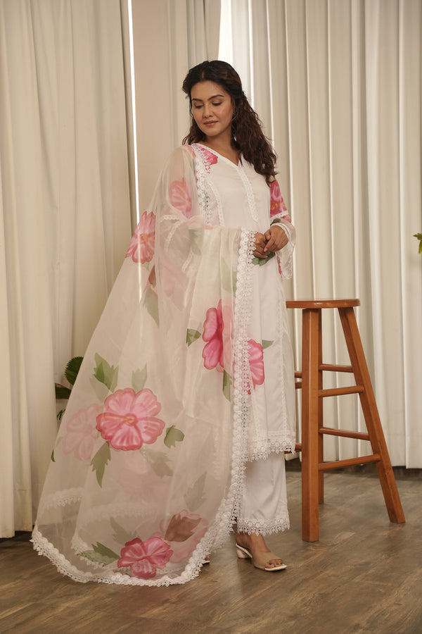 Phool White Suit Set