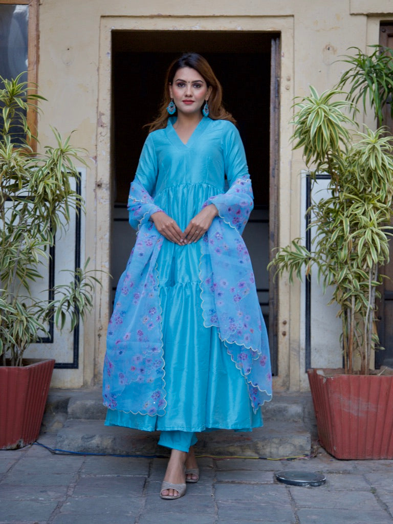 Aasmani Suit Set